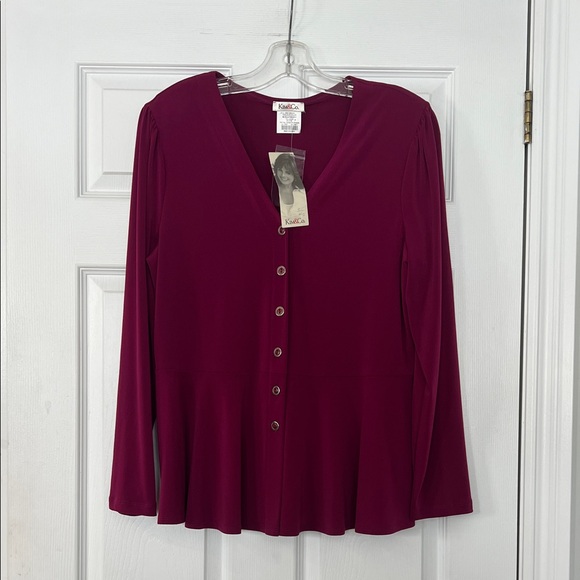 Kim & Co Tops - Kim & Co Women's Button-Down Shirt in Burgundy